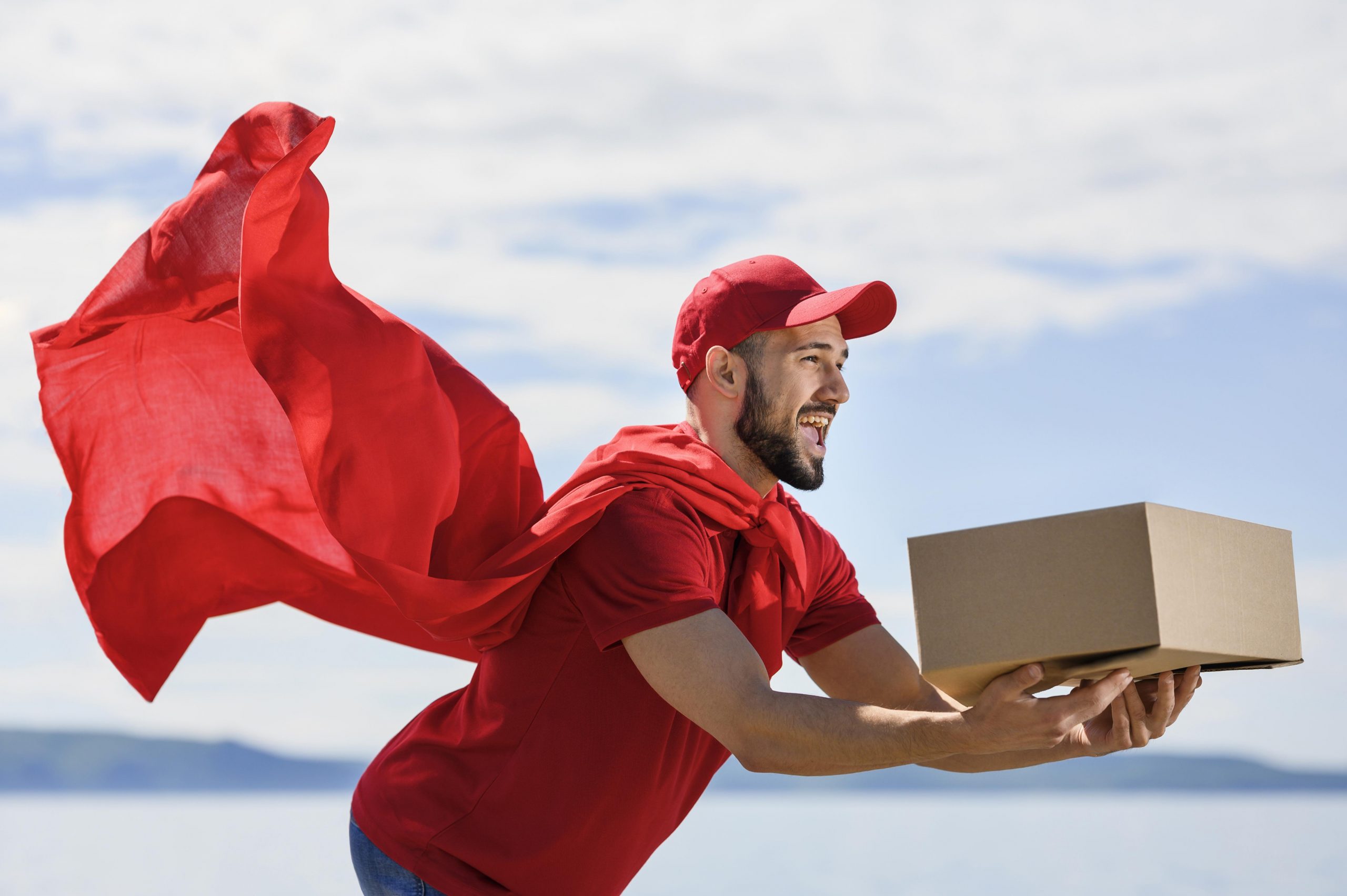 bearded-delivery-man-wearing-superhero-cape bearded-delivery-man-wearing-superhero-cape
